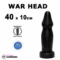 Фаллоимитатор WAR HEAD 40 см чёрный Vac-U-Lock силикон